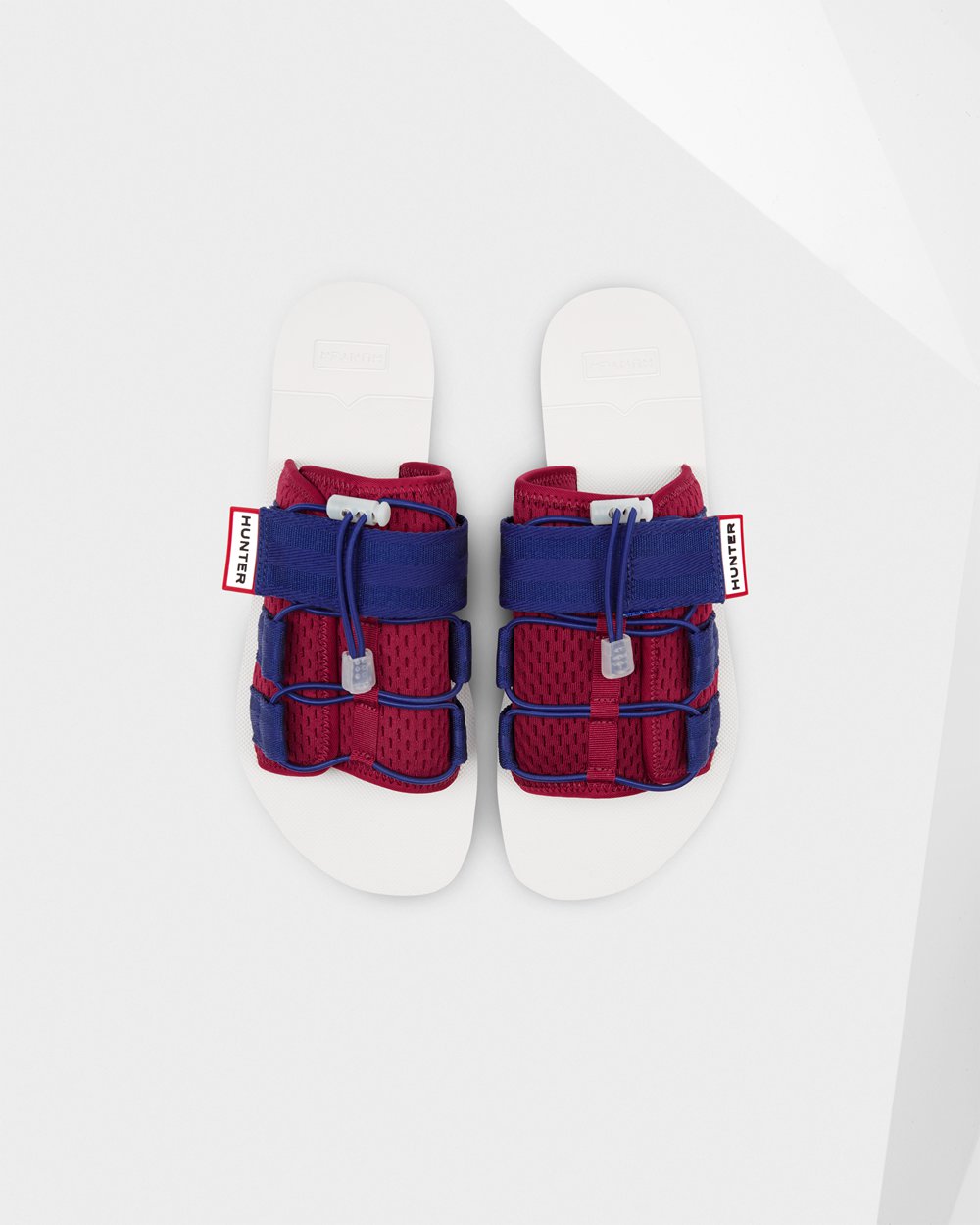 Chinelos Hunter Homem Branco/Vermelhas/Azuis - Original Beach - 32NVLEOSR